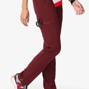 Figs Yola skinny scuba pants- Medium Burgundy